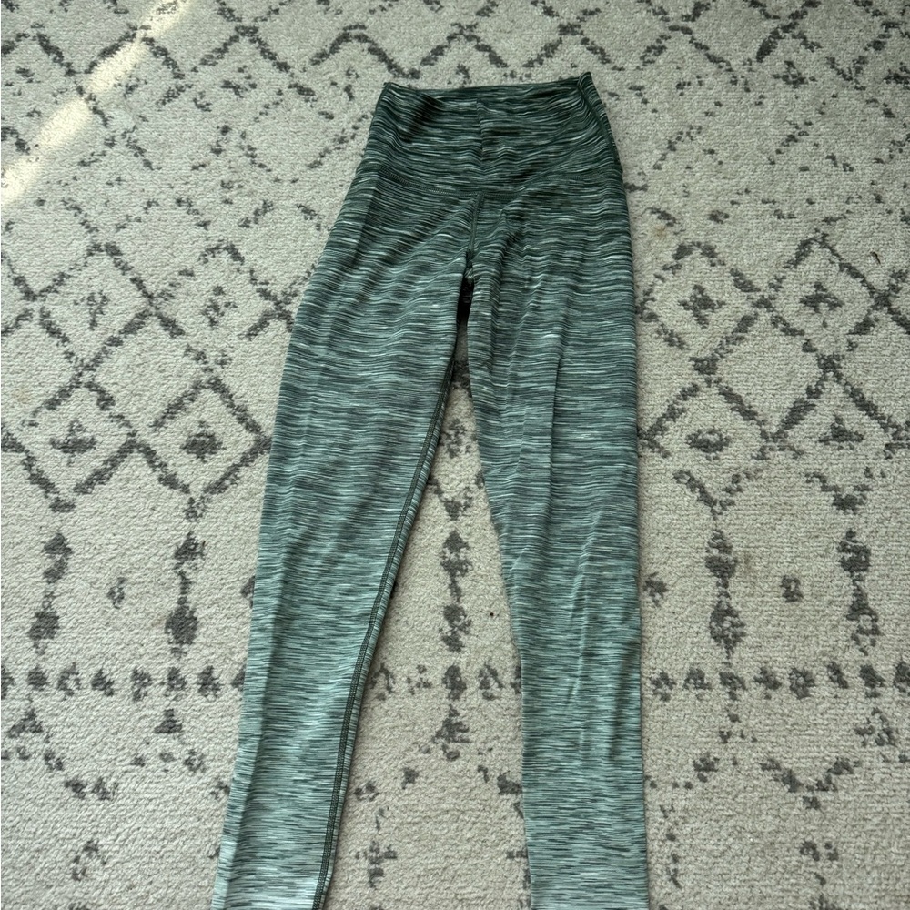 Aerie Striped Green Leggings